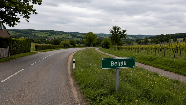 Landelijke weg naar België